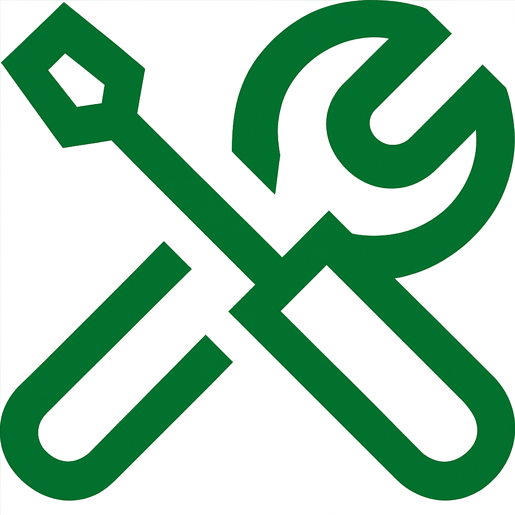 Green Crossed Tools Icon